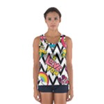 Vector Romantic Love Seamless Pattern Sport Tank Top 