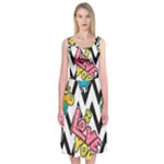Vector Romantic Love Seamless Pattern Midi Sleeveless Dress