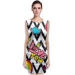 Vector Romantic Love Seamless Pattern Classic Sleeveless Midi Dress