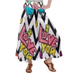 Vector Romantic Love Seamless Pattern Women s Satin Palazzo Pants