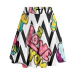 Vector Romantic Love Seamless Pattern High Waist Skirt