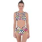 Vector Romantic Love Seamless Pattern Bandaged Up Bikini Set 