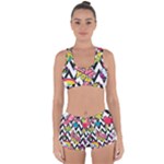 Vector Romantic Love Seamless Pattern Racerback Boyleg Bikini Set