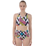 Vector Romantic Love Seamless Pattern Racer Back Bikini Set
