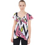 Vector Romantic Love Seamless Pattern Lace Front Dolly Top