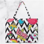 Vector Romantic Love Seamless Pattern Zipper Medium Tote Bag