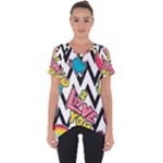Vector Romantic Love Seamless Pattern Cut Out Side Drop T-Shirt