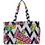 Vector Romantic Love Seamless Pattern Canvas Work Bag
