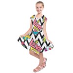 Vector Romantic Love Seamless Pattern Kids  Short Sleeve Dress