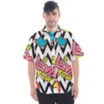 Vector Romantic Love Seamless Pattern Men s Short Sleeve Shirt