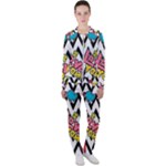 Vector Romantic Love Seamless Pattern Casual Jacket and Pants Set