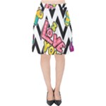 Vector Romantic Love Seamless Pattern Velvet High Waist Skirt
