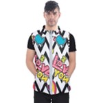Vector Romantic Love Seamless Pattern Men s Puffer Vest