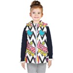 Vector Romantic Love Seamless Pattern Kids  Hooded Puffer Vest