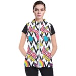 Vector Romantic Love Seamless Pattern Women s Puffer Vest