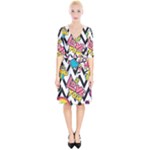 Vector Romantic Love Seamless Pattern Wrap Up Cocktail Dress