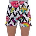 Vector Romantic Love Seamless Pattern Sleepwear Shorts
