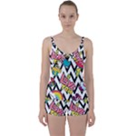 Vector Romantic Love Seamless Pattern Tie Front Two Piece Tankini