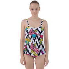 Twist Front Tankini Set 