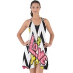 Vector Romantic Love Seamless Pattern Show Some Back Chiffon Dress