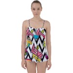 Vector Romantic Love Seamless Pattern Babydoll Tankini Top