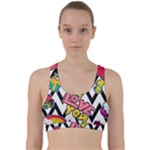 Vector Romantic Love Seamless Pattern Back Weave Sports Bra