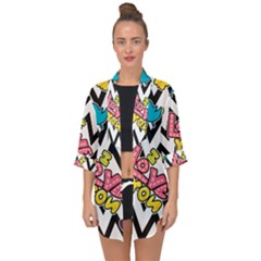 Open Front Chiffon Kimono 