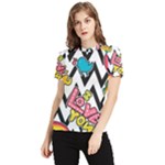 Vector Romantic Love Seamless Pattern Women s Short Sleeve Rash Guard