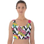 Vector Romantic Love Seamless Pattern Velvet Crop Top