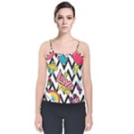 Vector Romantic Love Seamless Pattern Velvet Spaghetti Strap Top