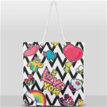 Vector Romantic Love Seamless Pattern Full Print Rope Handle Tote (Large)