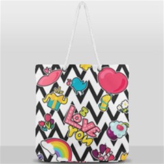 Full Print Rope Handle Tote (Large) 