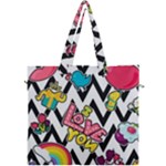 Vector Romantic Love Seamless Pattern Canvas Travel Bag