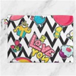 Vector Romantic Love Seamless Pattern Canvas Cosmetic Bag (XXL)