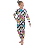 Vector Romantic Love Seamless Pattern Kids  Long Sleeve Set 