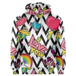 Vector Romantic Love Seamless Pattern Men s Overhead Hoodie
