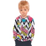 Vector Romantic Love Seamless Pattern Kids  Overhead Hoodie