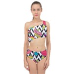 Vector Romantic Love Seamless Pattern Spliced Up Two Piece Swimsuit