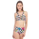 Vector Romantic Love Seamless Pattern Cage Up Bikini Set