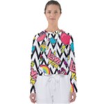 Vector Romantic Love Seamless Pattern Women s Slouchy Sweat