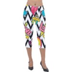 Vector Romantic Love Seamless Pattern Lightweight Velour Capri Leggings 