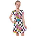 Vector Romantic Love Seamless Pattern Kids  Cross Web Dress
