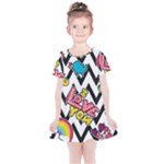 Vector Romantic Love Seamless Pattern Kids  Simple Cotton Dress