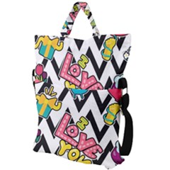 Fold Over Handle Tote Bag 