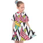 Vector Romantic Love Seamless Pattern Kids  Sailor Dress