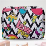 Vector Romantic Love Seamless Pattern Make Up Pouch (Large)