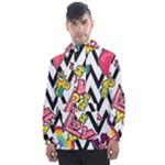 Vector Romantic Love Seamless Pattern Men s Front Pocket Pullover Windbreaker
