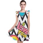 Vector Romantic Love Seamless Pattern Tie Up Tunic Dress