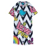 Vector Romantic Love Seamless Pattern Kids  Boyleg Half Suit Swimwear