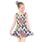 Vector Romantic Love Seamless Pattern Kids  Skater Dress Swimsuit